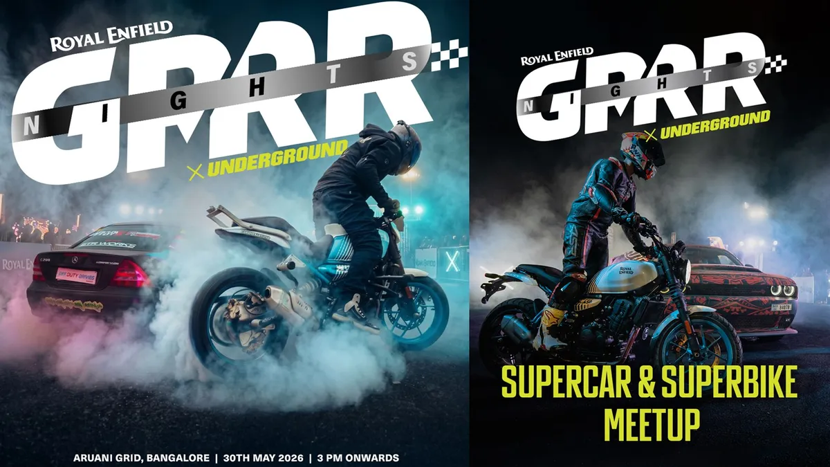 Предстоящее мероприятие Royal Enfield GRRR Nights x Underground Bengaluru: кастомные байки, дрифт и живая музыка