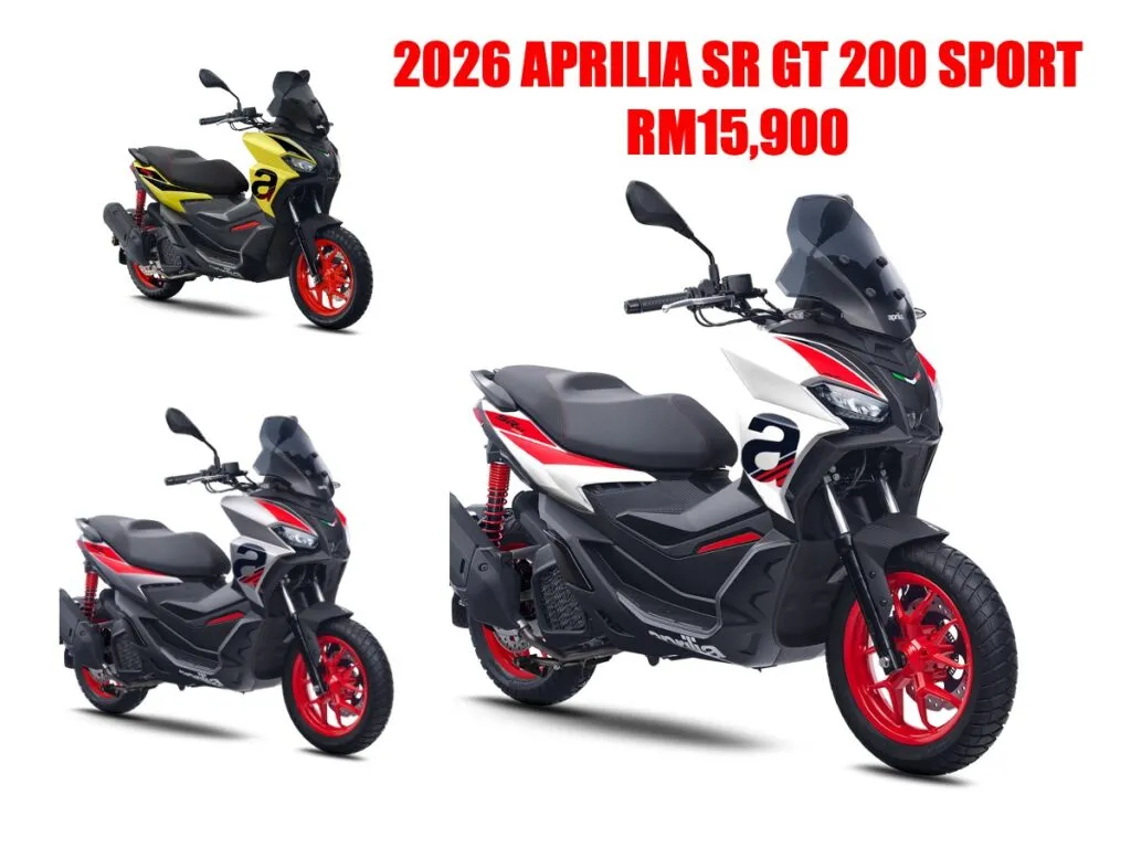 В Малайзии представлен новый Aprilia SR GT 200 Sport 2026 года по цене 15 900 ринггитов